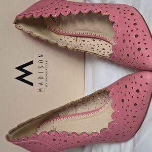 MADISON Pink Mauve Tamber Scalloped Women's Heels Size 8